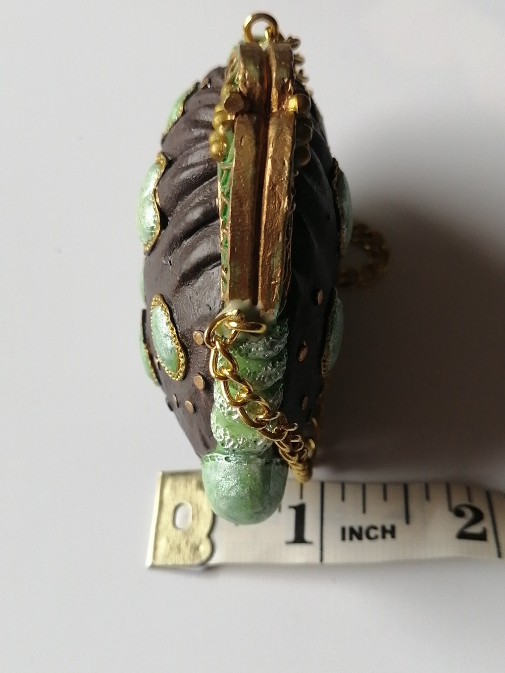 2/$20🔹Vintage Miniature Purse Ceramic Resin Figurine Brown Mint Turquoise - Picture 10 of 10